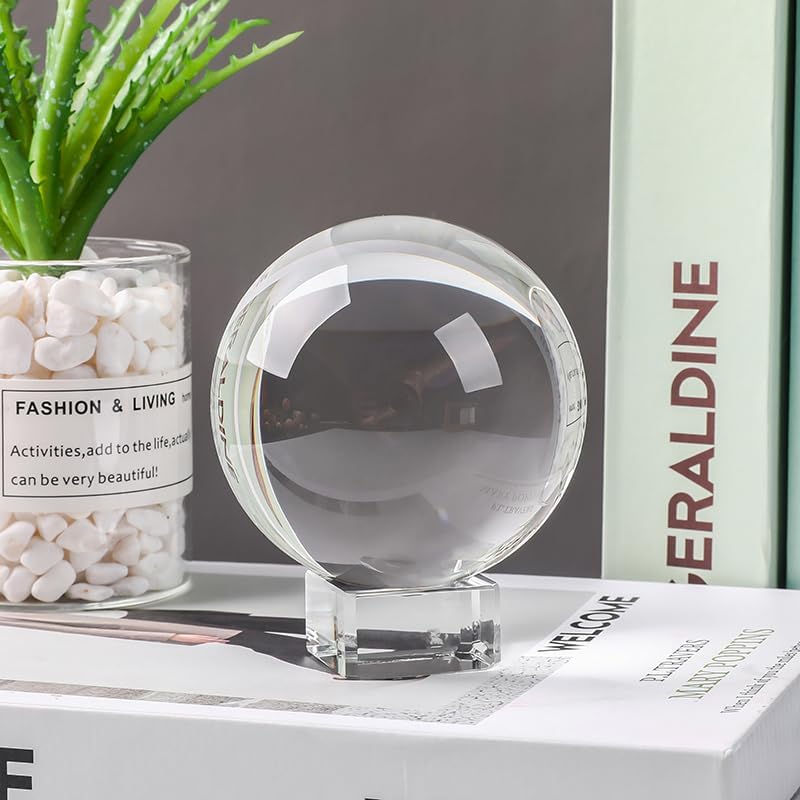 Modaier Clear Crystal Ball 100mm/3.9 inch Fortune Teller Accessories,Halloween Decor,Magic,Feng Shui,Witchcraft,Scrying,Decorative Ball,Lensball Photography,Quartz Crystal Sphere Prop Glass Orb - Image 2